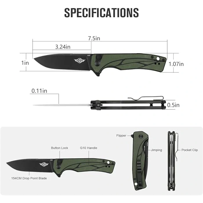 OKNIFE METTLE2ODG Mettle 2 Folding Pocket Tool