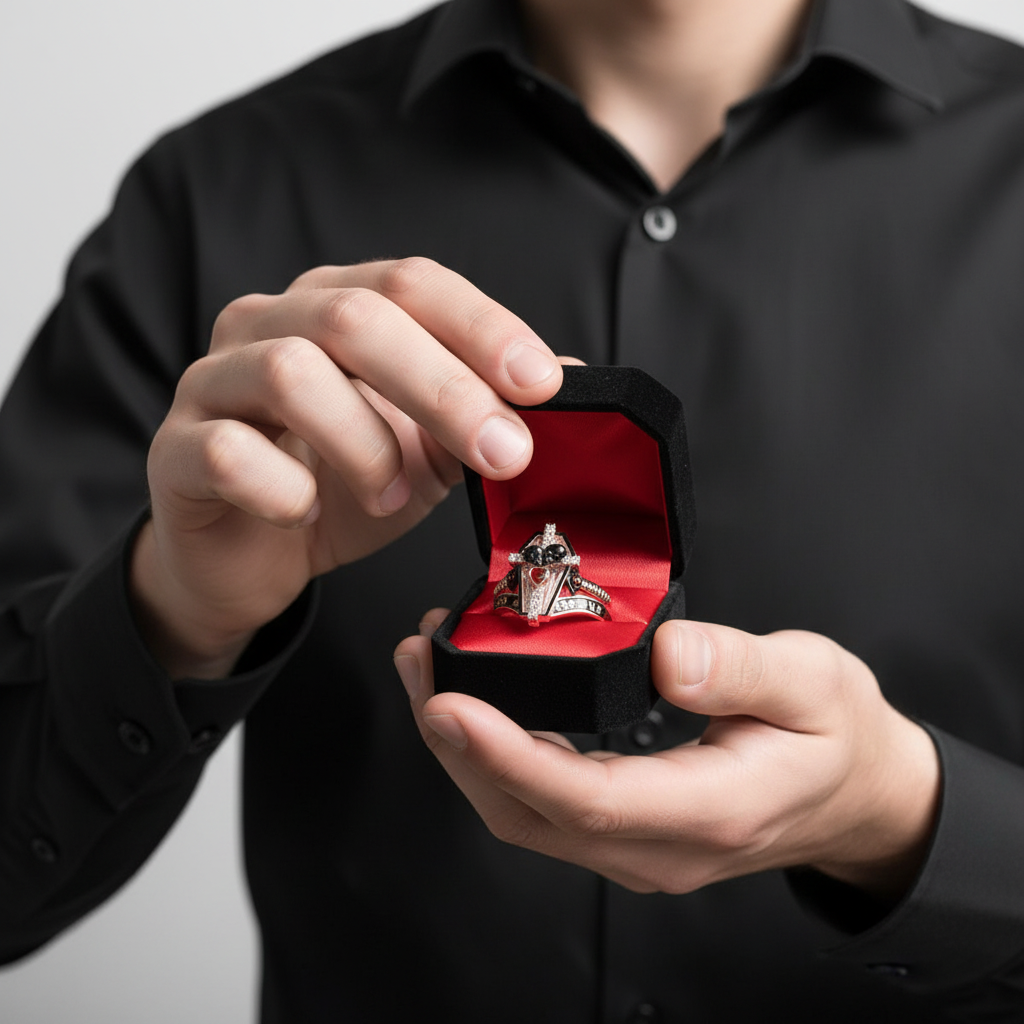 Only Death Can Separate Us Coffin Cut Diamond Option Wedding Rings