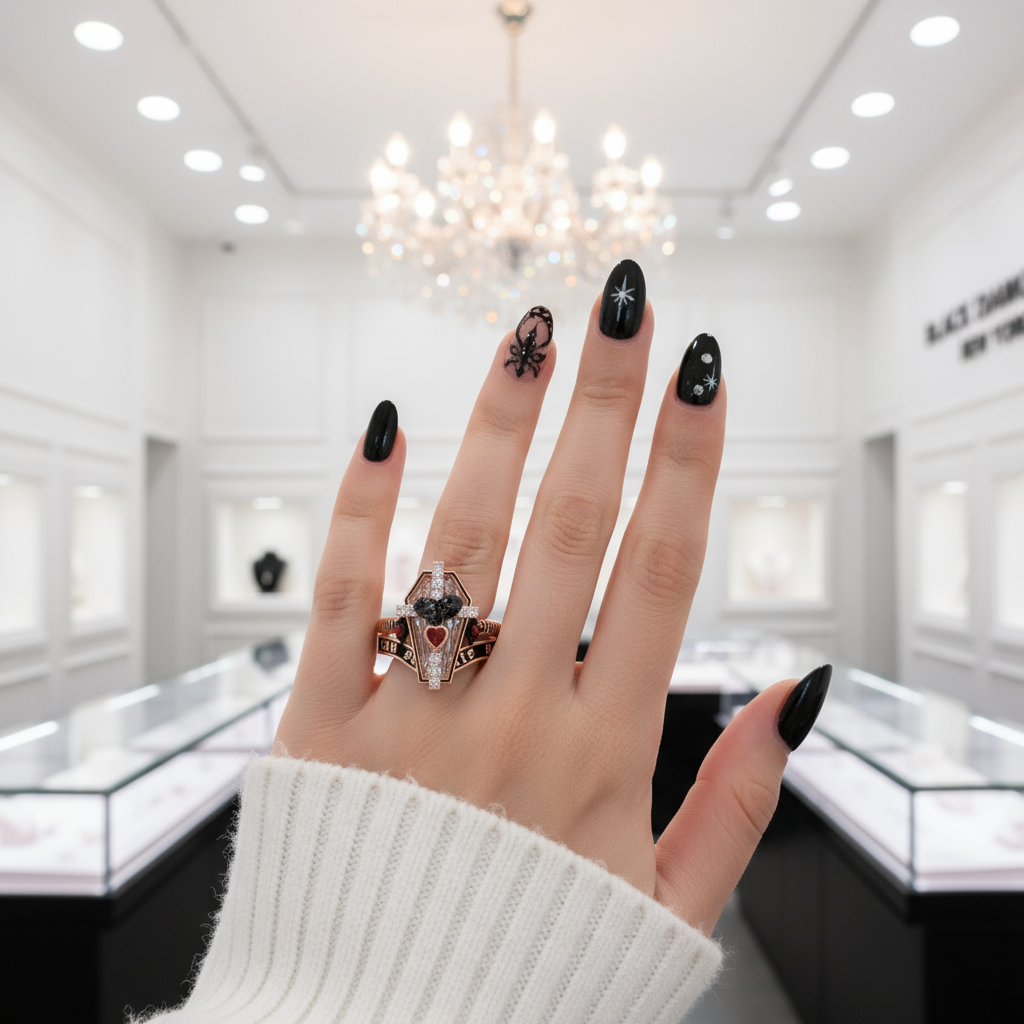 Only Death Can Separate Us Coffin Cut Diamond Option Wedding Rings