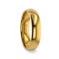 ORO Traditional Domed Gold-Plated Tungsten Carbide Wedding Ring, 4mm–10mm
