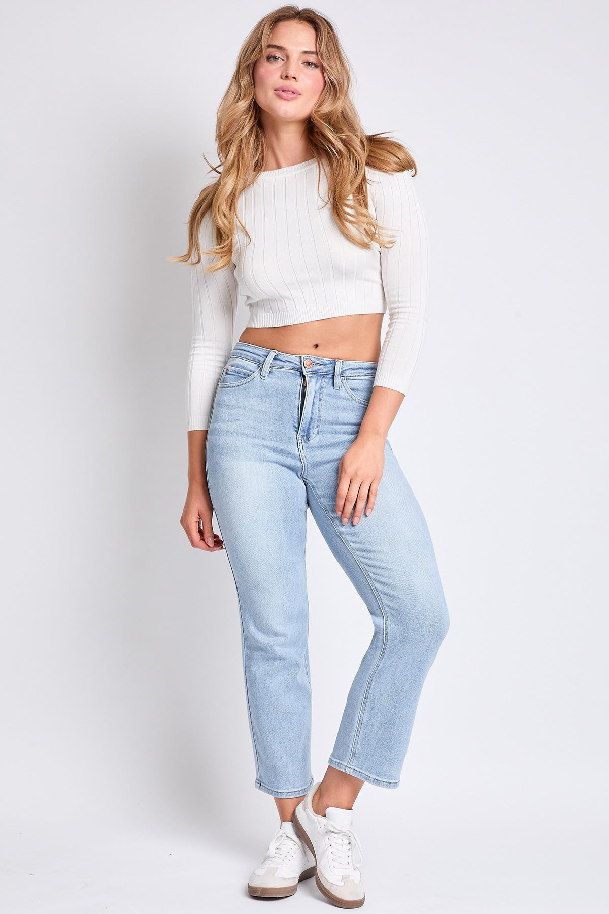 Women's Luxe High Rise Vintage Stretch Straight Jeans