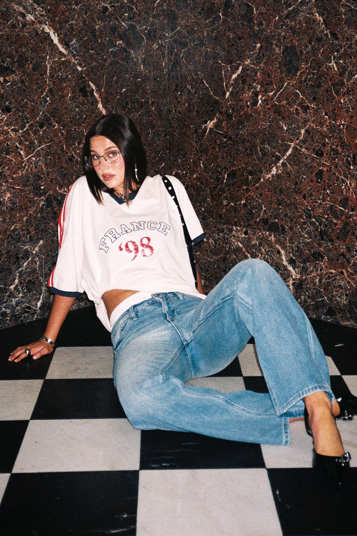 Women's Mid Rise Relax Fit Wide Leg Boxer Jeans