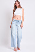 Women's Lace Trim Wide Leg Jeans