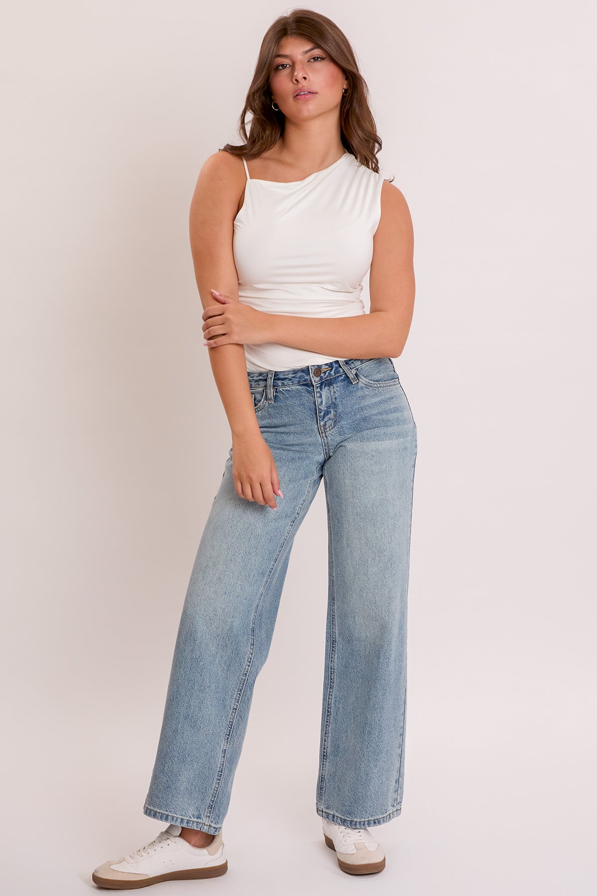 Women's Britney Wide Leg Jeans with Bow Print
