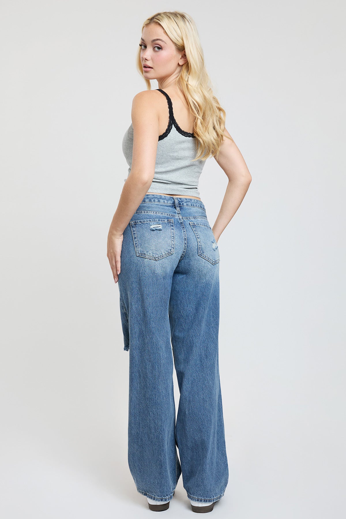 Women's Britney Patchwork Wide Leg Jeans