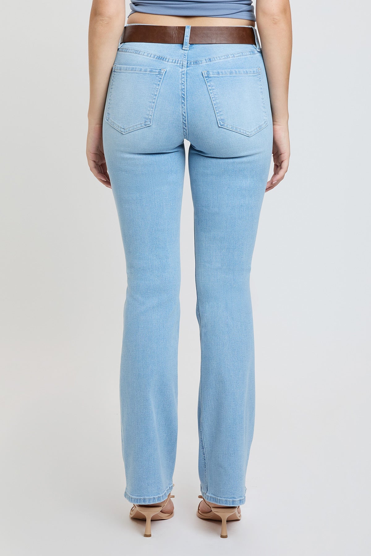 Women's Mid Rise Belted Bootcut Jeans