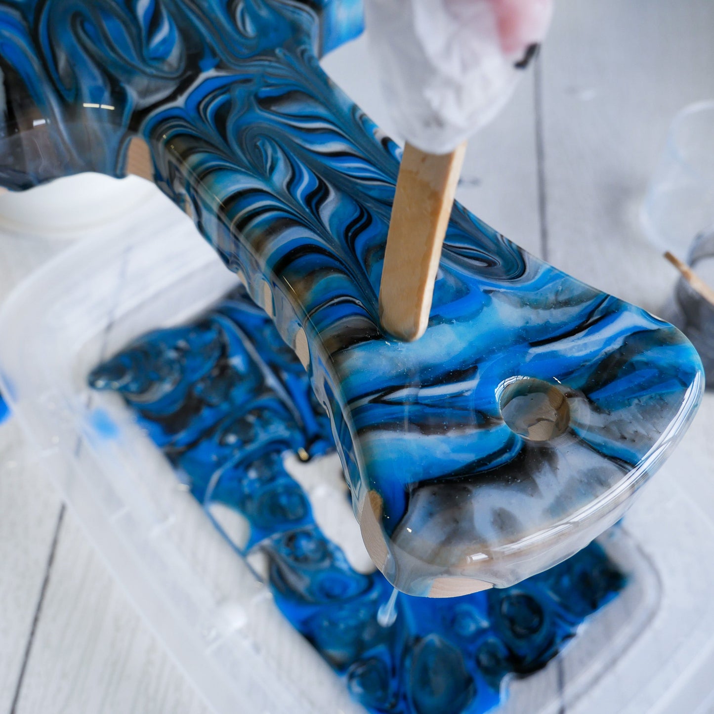 Holiday Marbled Resin Wood Board