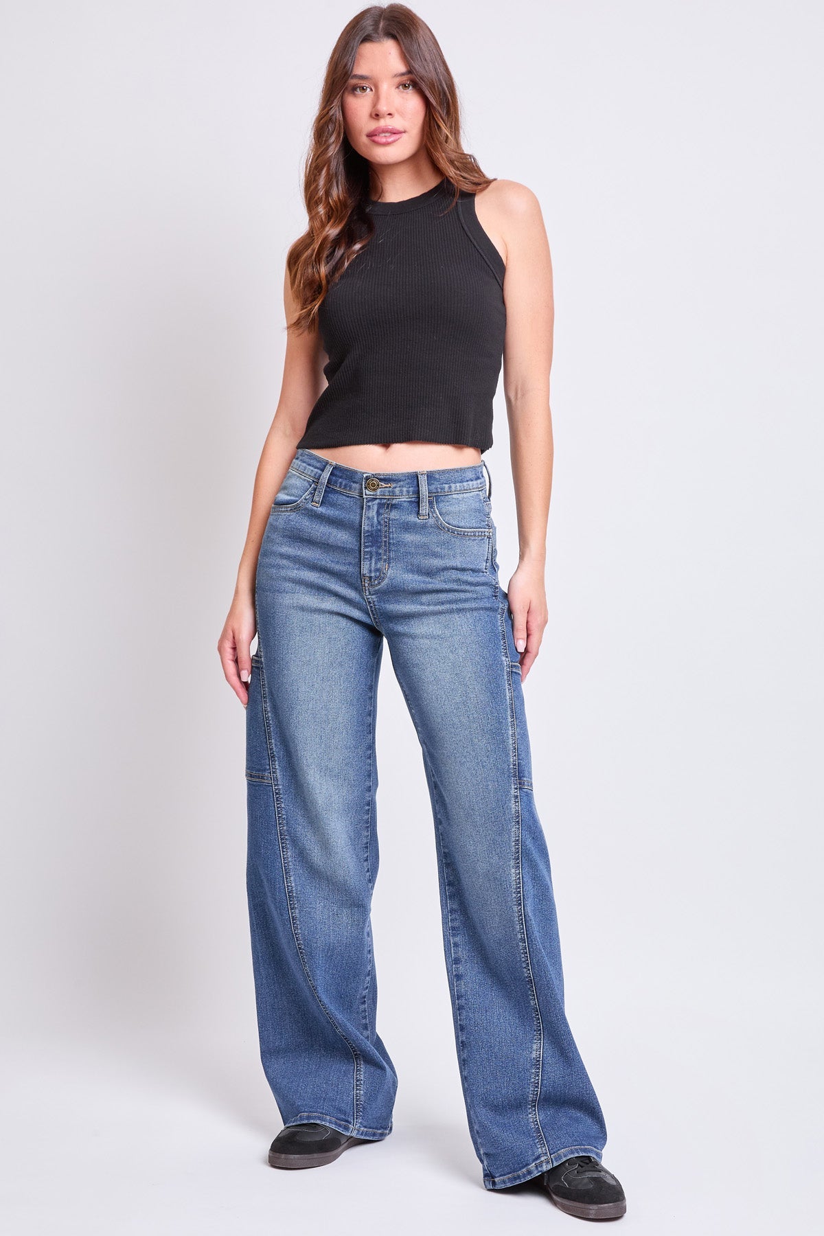 Women's High Rise Wide Leg Cargo Jeans