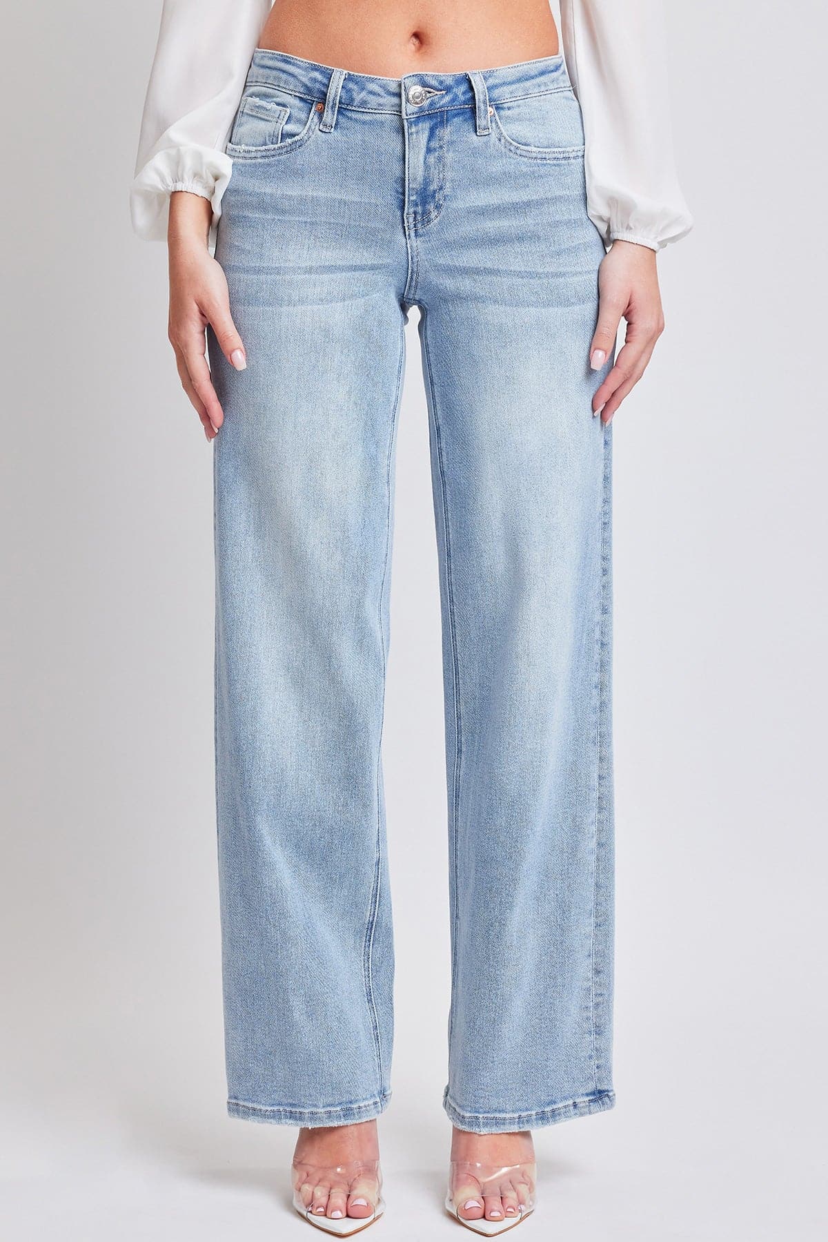 Women's Luxe Mid Rise Wide Leg Jeans