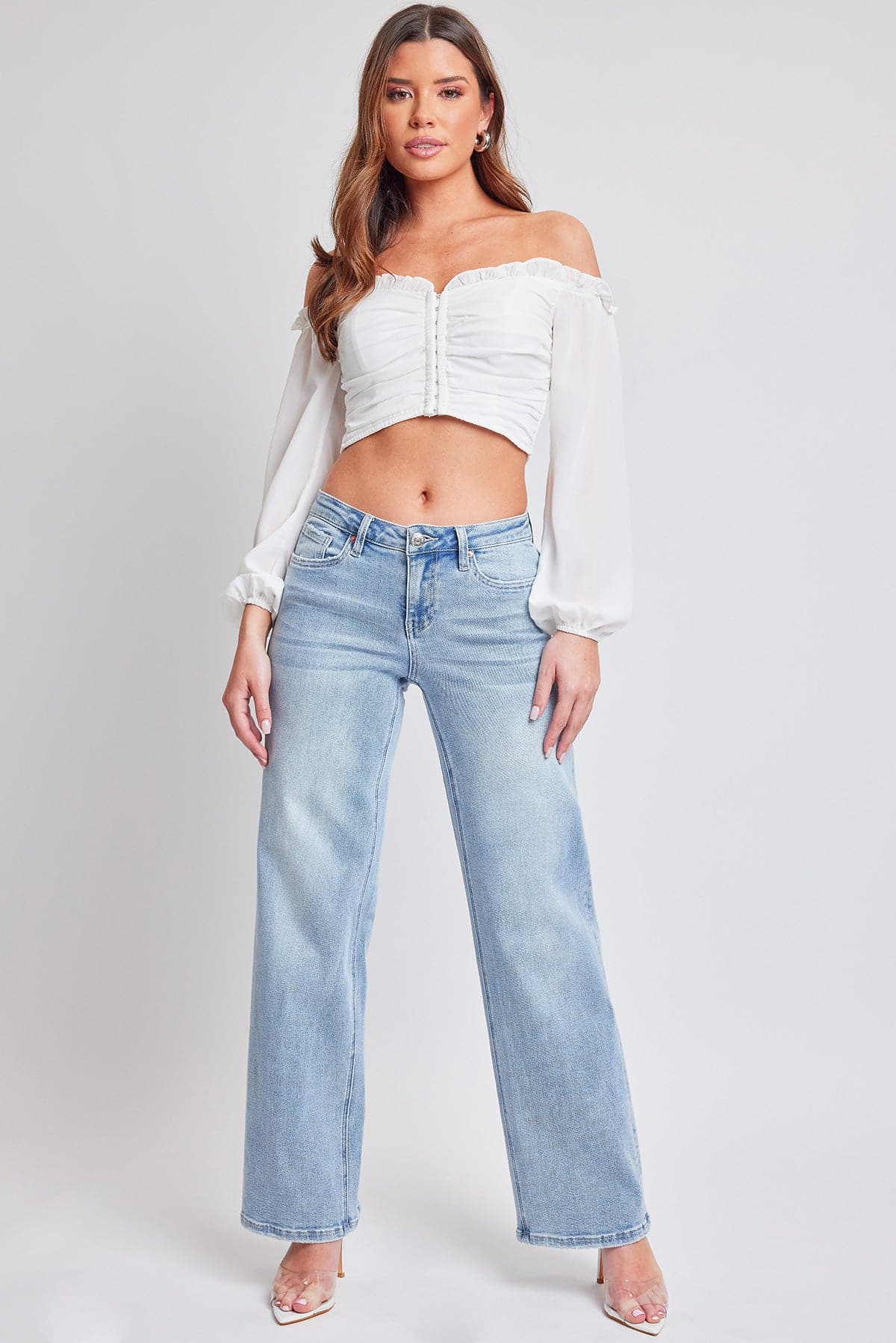 Women's Luxe Mid Rise Wide Leg Jeans