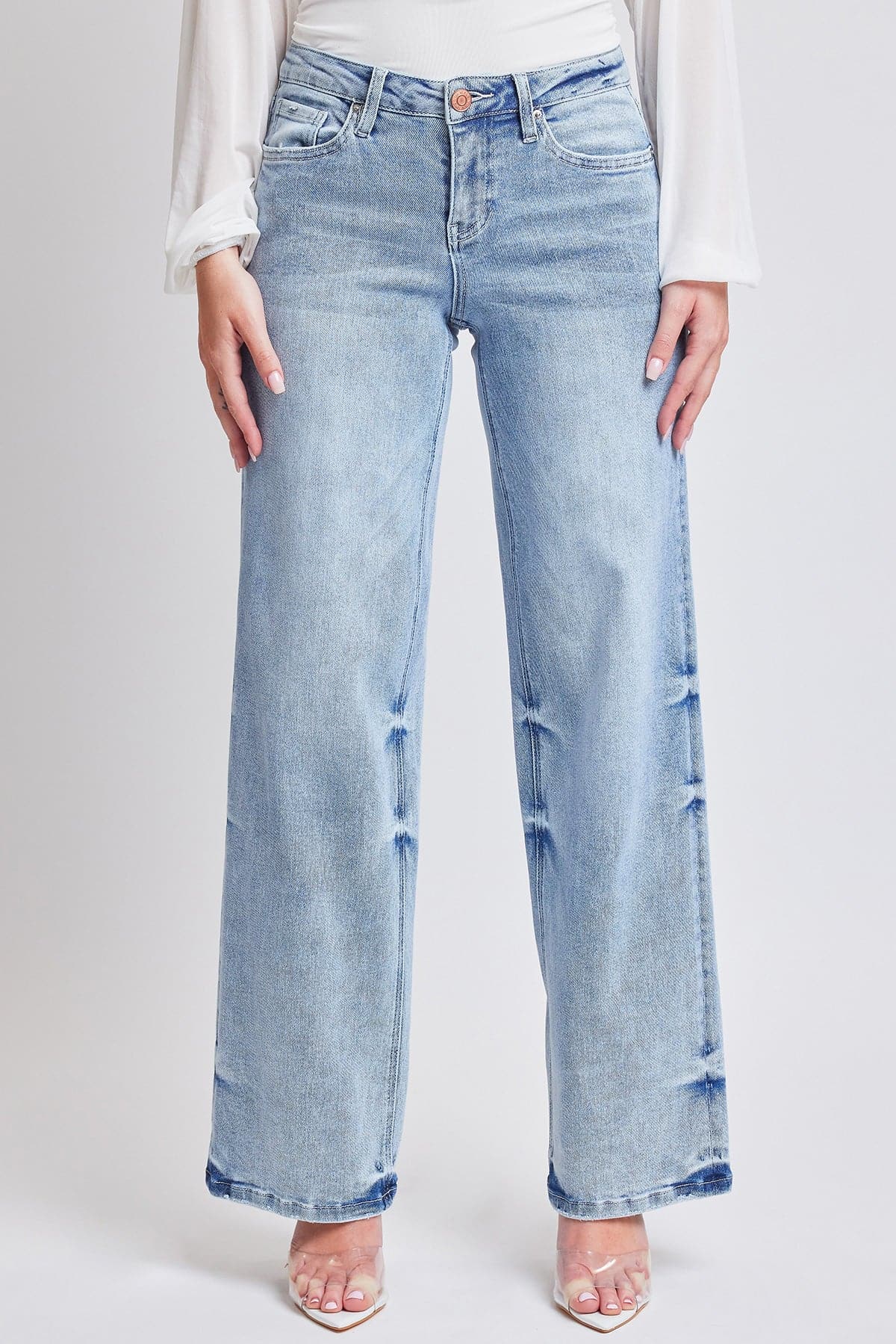 Women's Luxe Mid Rise Wide Leg Jeans