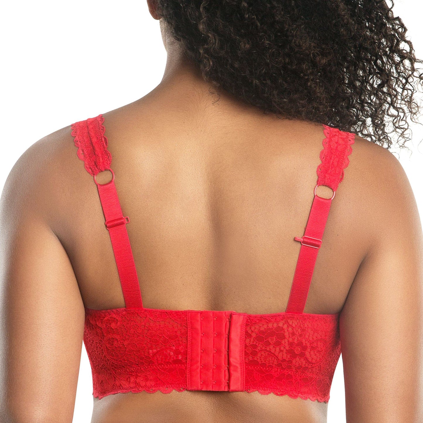 PARFAIT Adriana P5482 Women's Curvy and Full Bust Supportive Wire-free Lace Bra  - Racing red