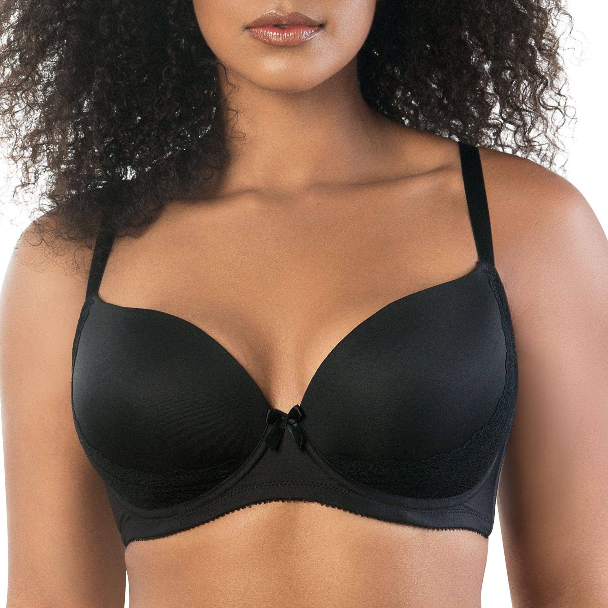 Casey Full Bust Padded Plunge T-Shirt Bra - Black