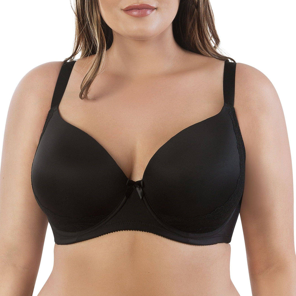 Casey Full Bust Padded Plunge T-Shirt Bra - Black