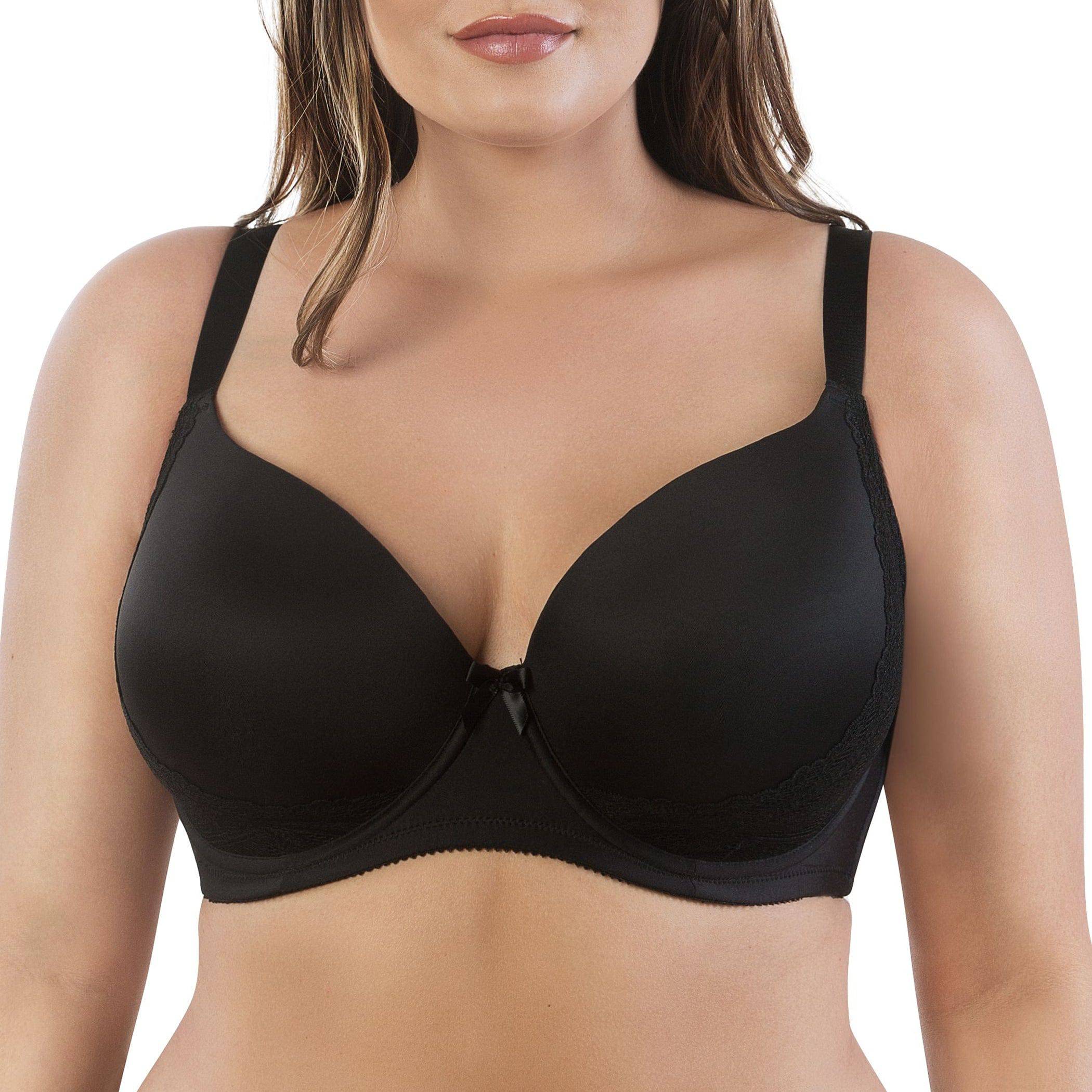 Casey Full Bust Padded Plunge T-Shirt Bra - Black