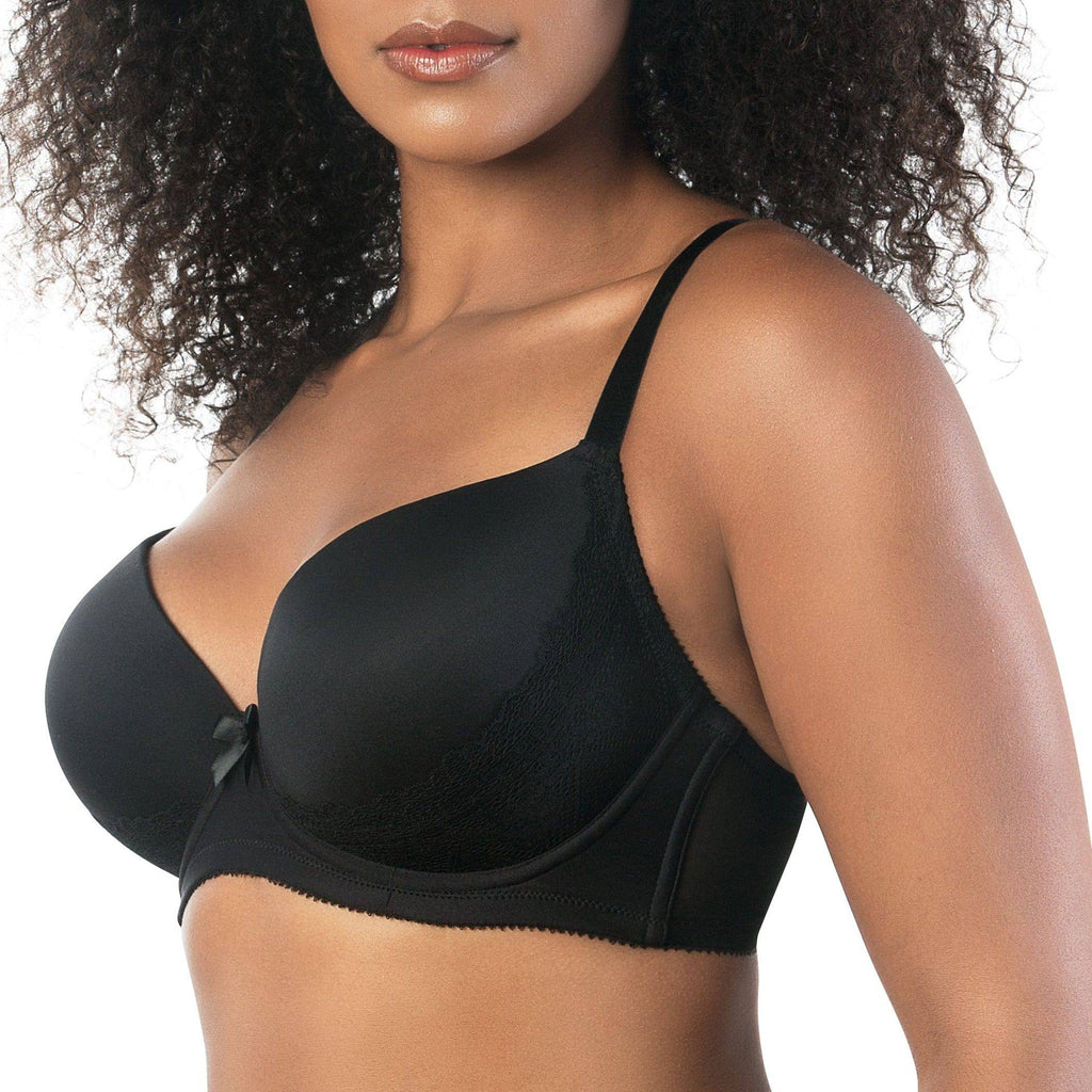 Casey Full Bust Padded Plunge T-Shirt Bra - Black