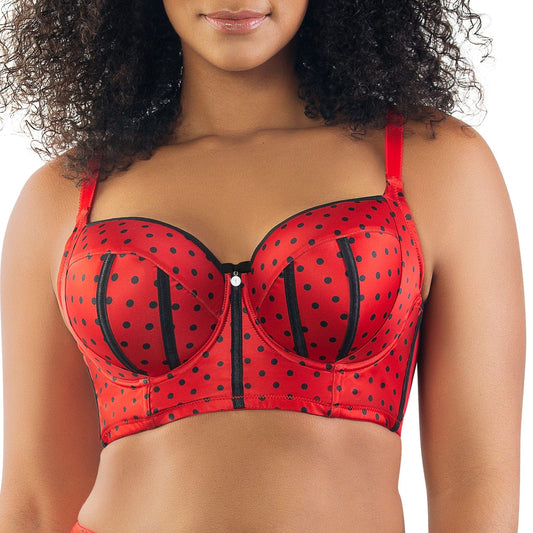 PARFAIT Charlotte Longline 6977 Women's Full Bust Padded Bra  - Racing Red Dot