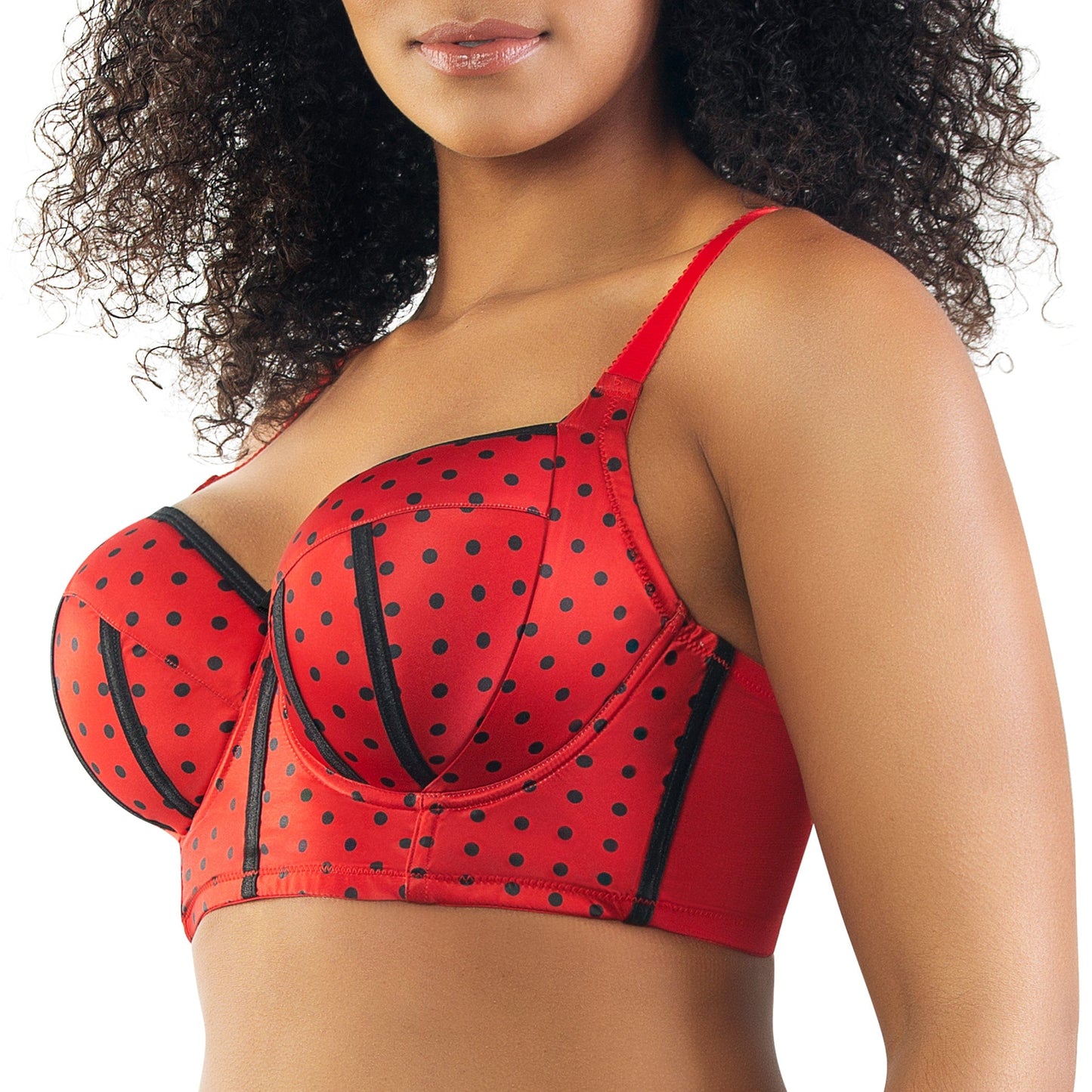 PARFAIT Charlotte Longline 6977 Women's Full Bust Padded Bra  - Racing Red Dot