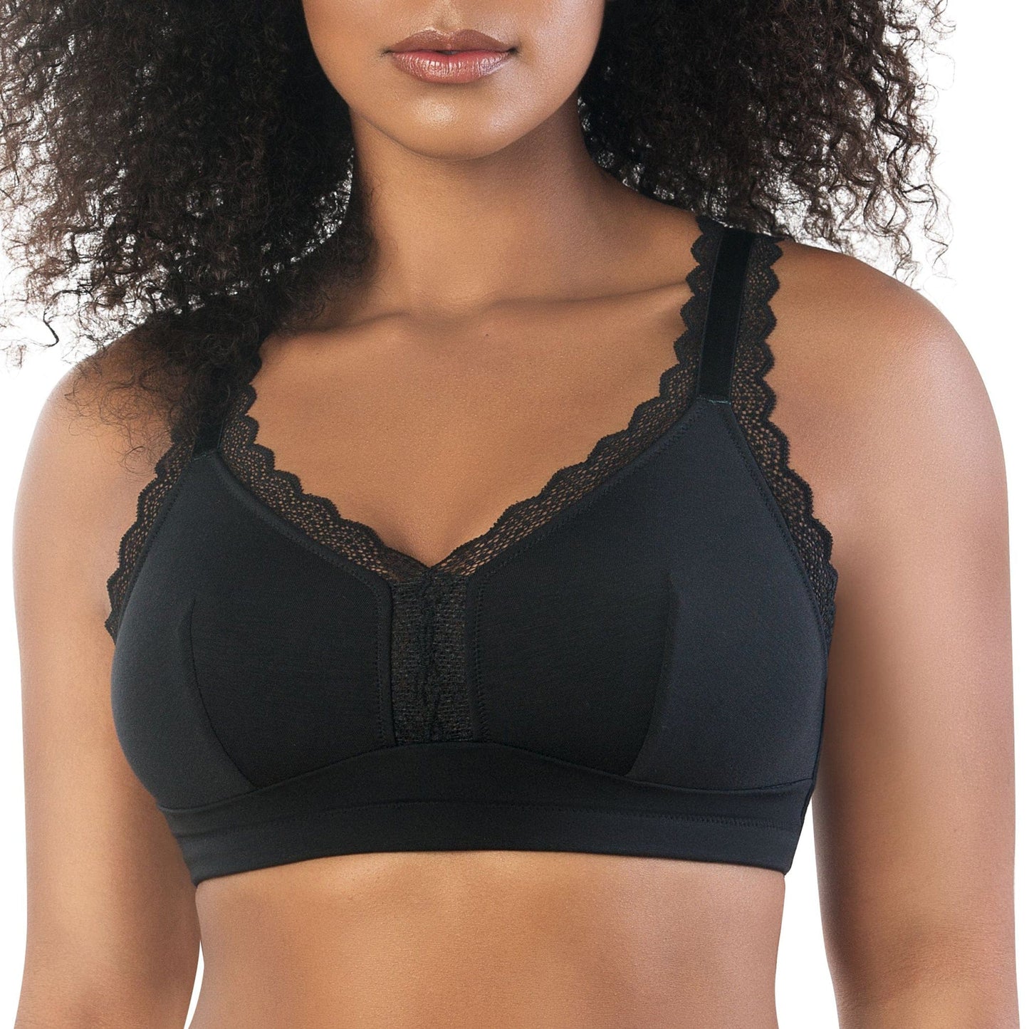 PARFAIT Dalis P5641 Women's Full Busted and Curvy Wire Free Bralette  - Black