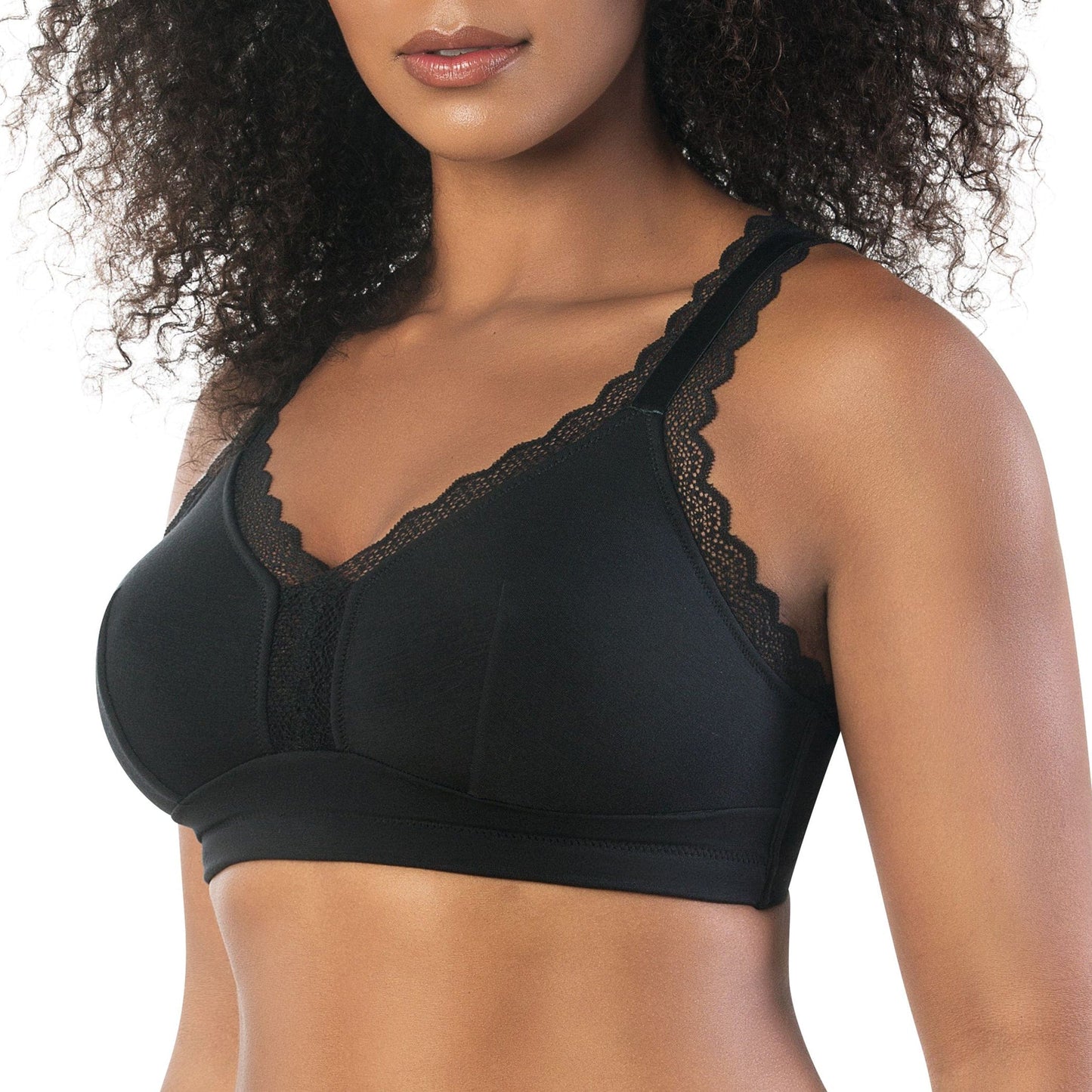 PARFAIT Dalis P5641 Women's Full Busted and Curvy Wire Free Bralette  - Black