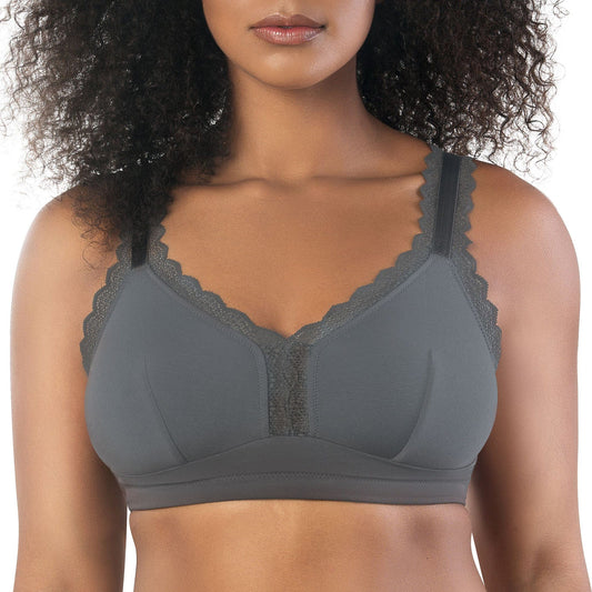 PARFAIT Dalis P5641 Women's Full Busted and Curvy Wire Free Bralette  - Charcoal