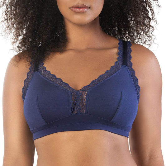 PARFAIT Dalis P5641 Women's Full Busted and Curvy Wire Free Bralette  - Navy