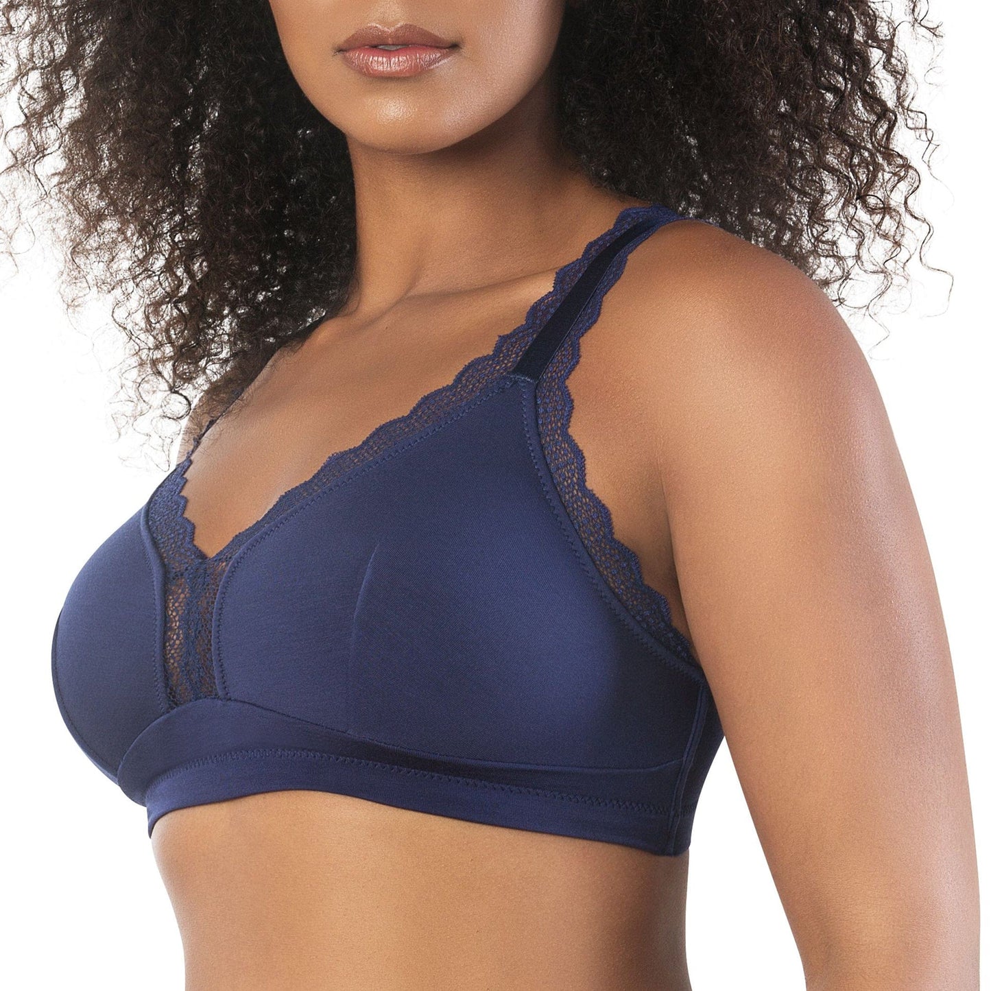 PARFAIT Dalis P5641 Women's Full Busted and Curvy Wire Free Bralette  - Navy