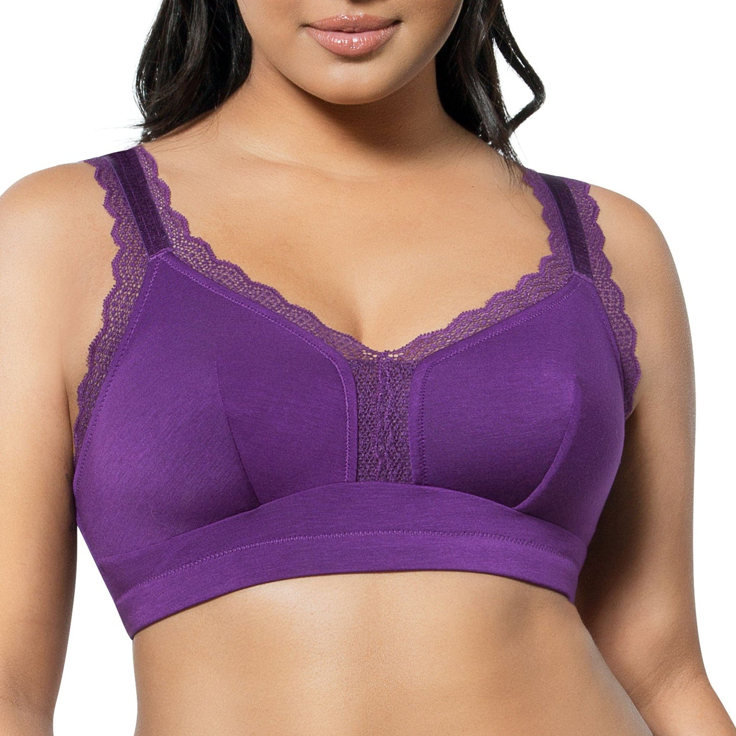 PARFAIT Dalis P5641 Women's Full Busted and Curvy Wire Free Bralette  - Amethyst