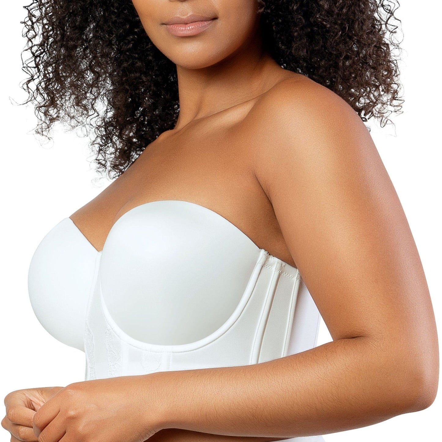 PARFAIT Elissa P50116 Women's Full Bust and Full Figure Strapless Longline Bra  - Pearl White