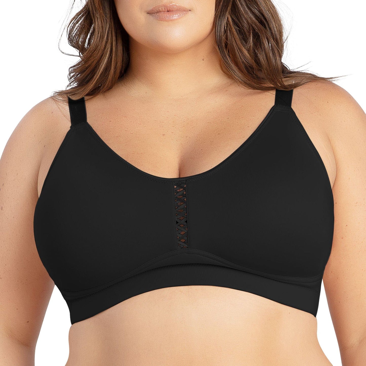 PARFAIT Erika P5861 Women Full Bust Smooth Seamless Wire-Free Bralette Bra - Black