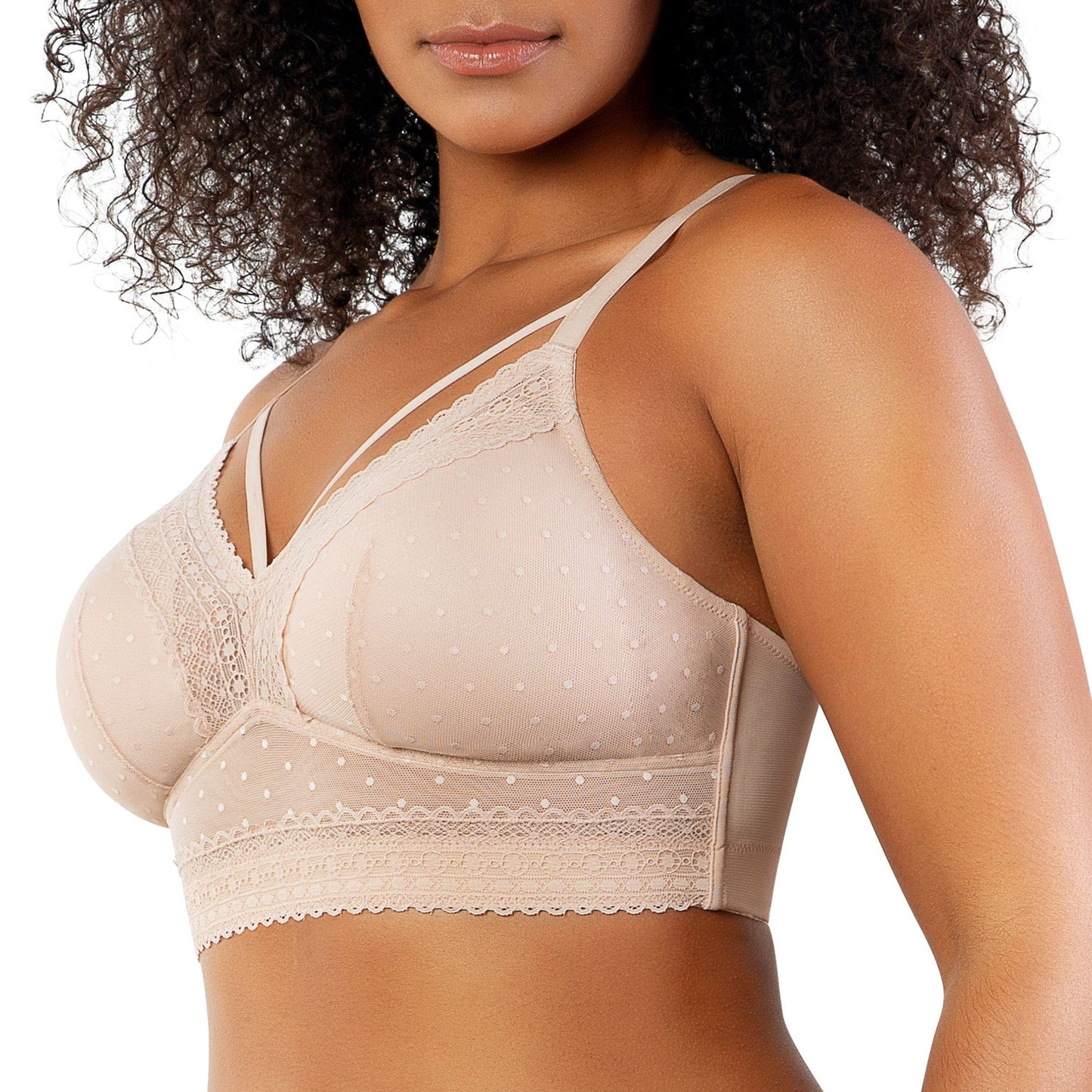 PARFAIT Mia Dot P6011 Women's Full Busted Lightly Padded Wire Free Bra - Cameo Rose