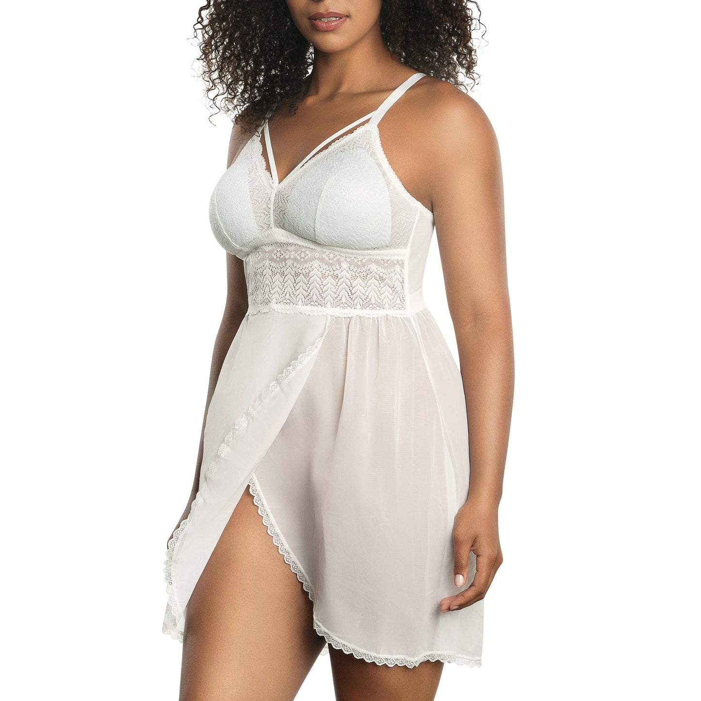 PARFAIT Mia Lace P5959 Women's Lingerie Wire-Free Chemise - Pearl White