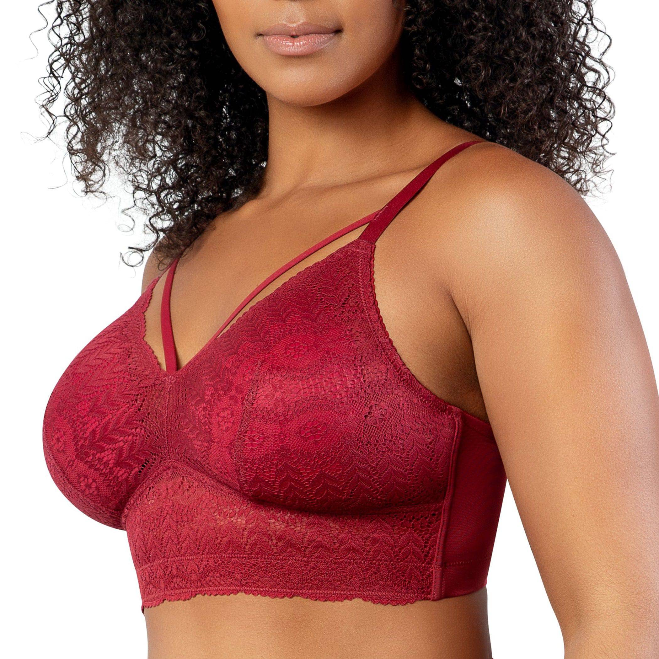 Mia Wire-Free Full Bust Lace Bralette - Rio Red