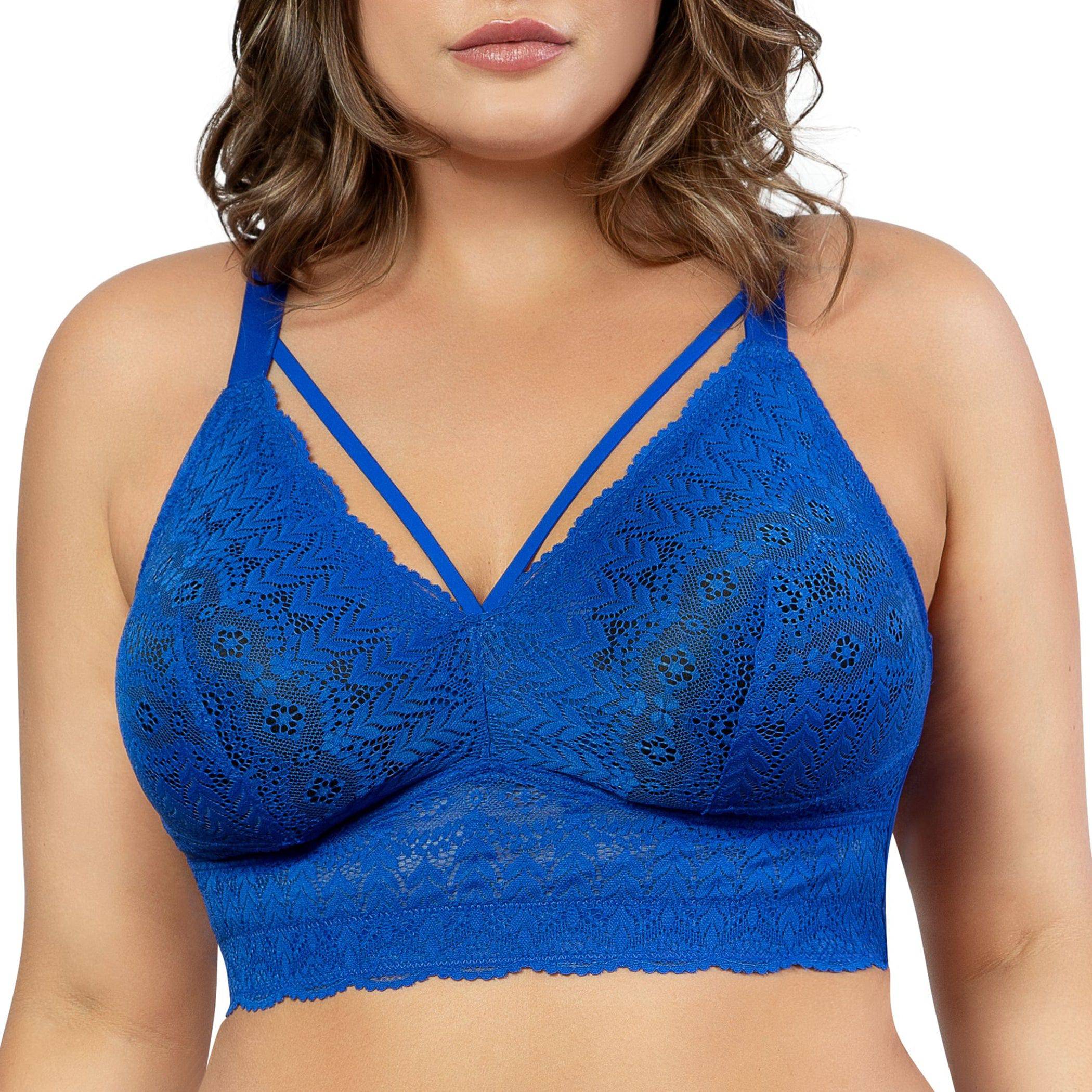 Mia Wire-Free Full Bust Lace Bralette - Sapphire