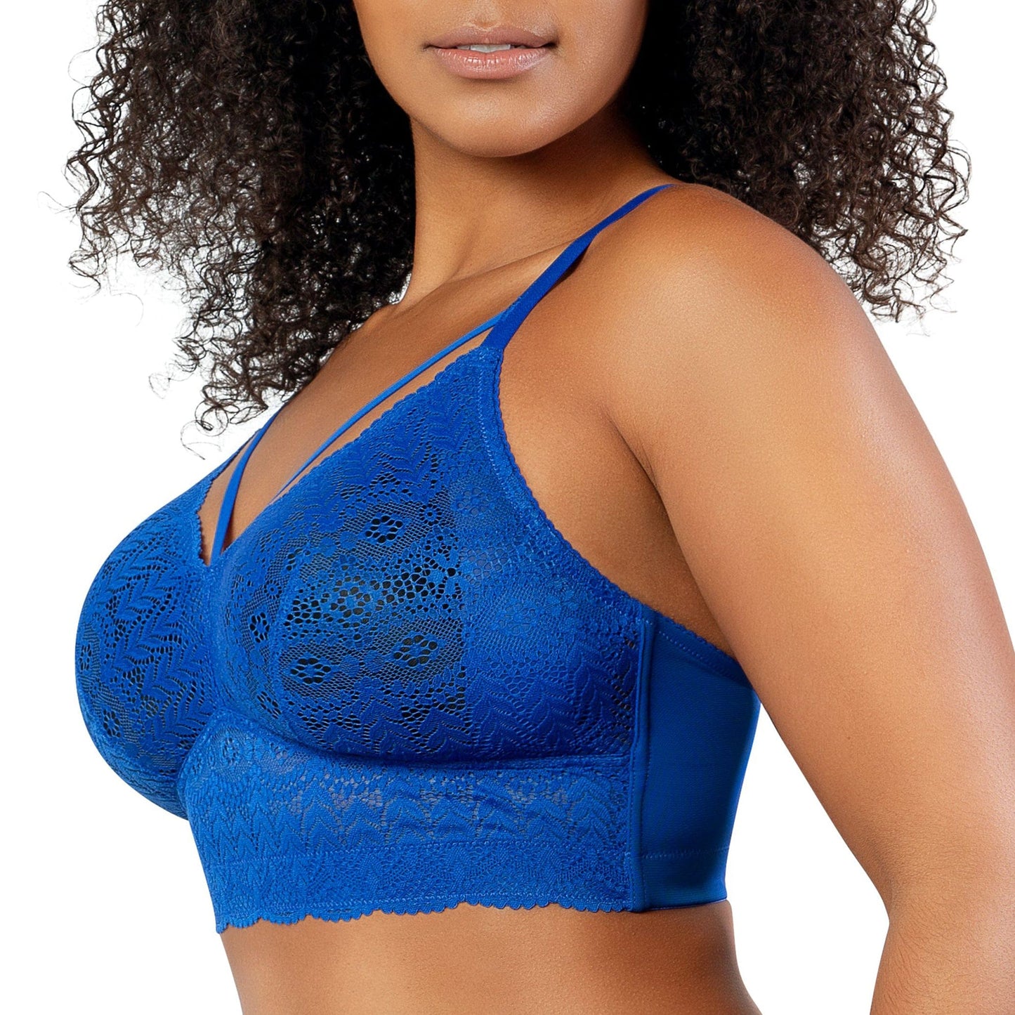 PARFAIT Mia Lace P5951 Women's Full Busted Lightly Padded Wire Free Bra - Sapphire