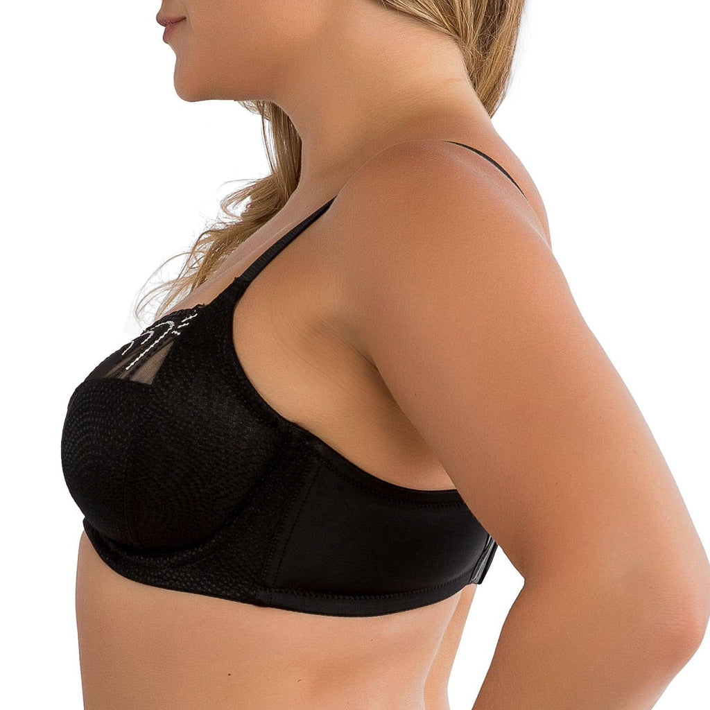 Pearl Full Bust Unlined Bra - Black