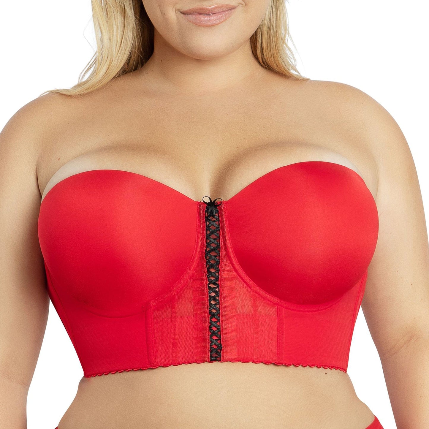 PARFAIT Shea P60671 Women's Full Bust and Full Figure Strapless Longline Bra - Racing Red