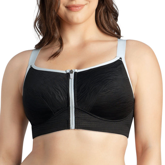 PARFAIT Wave P6052 Women's Wire-Free Front Closure Sports Bra - Black