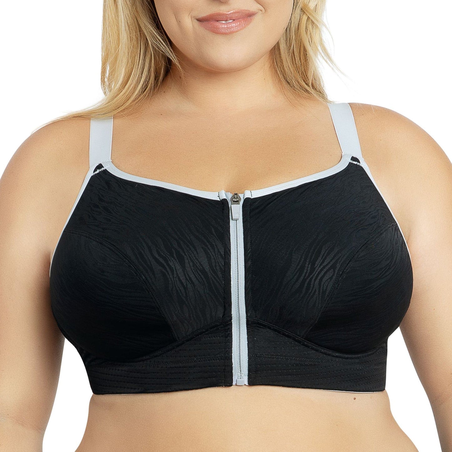 PARFAIT Wave P6052 Women's Wire-Free Front Closure Sports Bra - Black