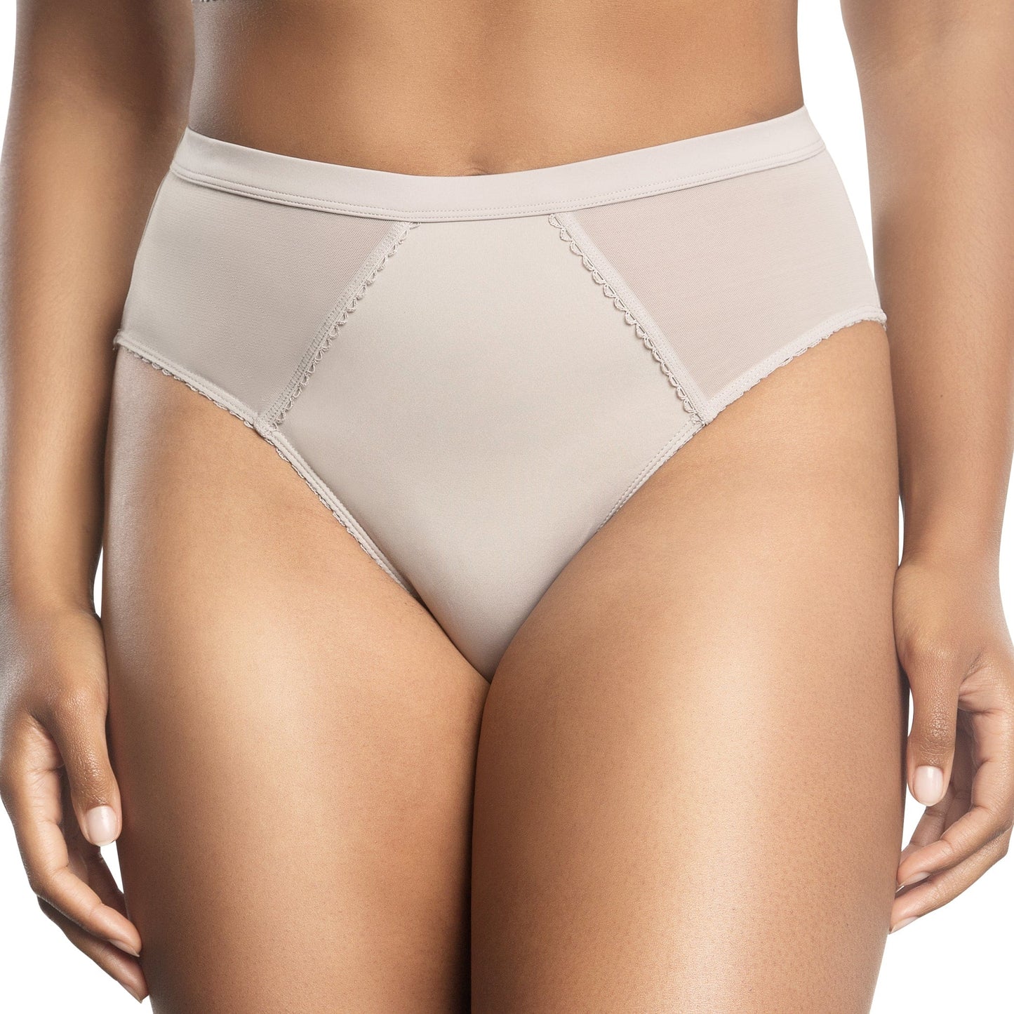 PARFAIT Micro Dressy PP306 French Cut High Waisted Sexy Sheer Panties  - Sandstone