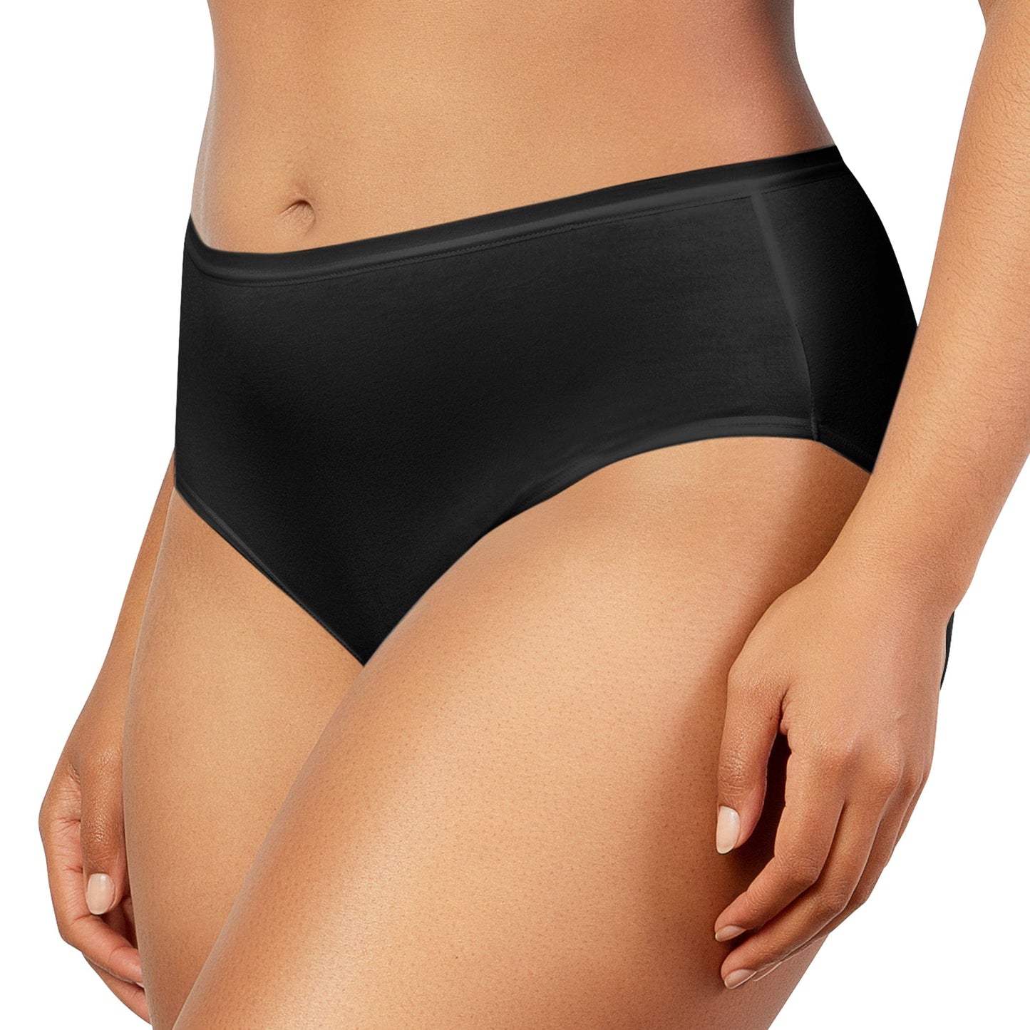 PARFAIT Cozy Brief PP5032 Cotton Like Fabric Full Coverage  - Black