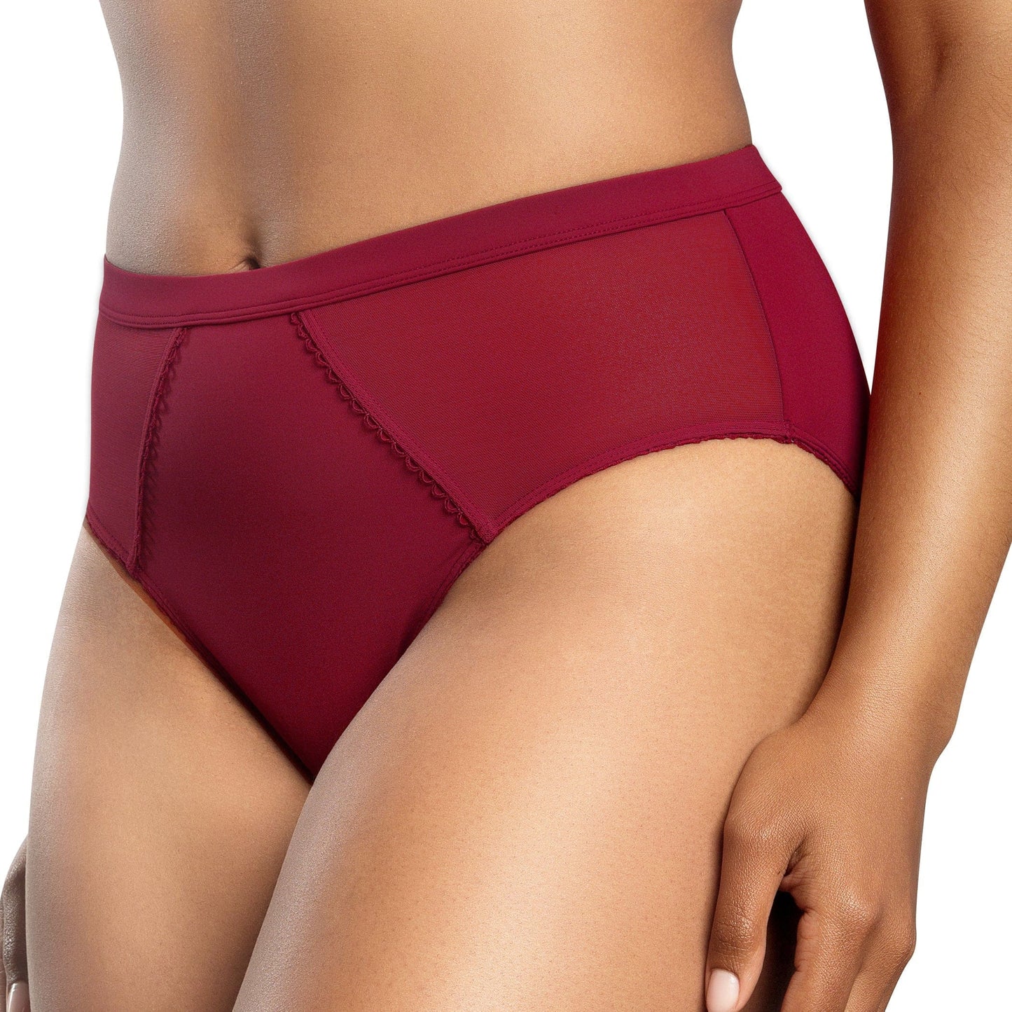 PARFAIT Micro Dressy PP306 French Cut High Waisted Sexy Sheer Panties - Rio Red