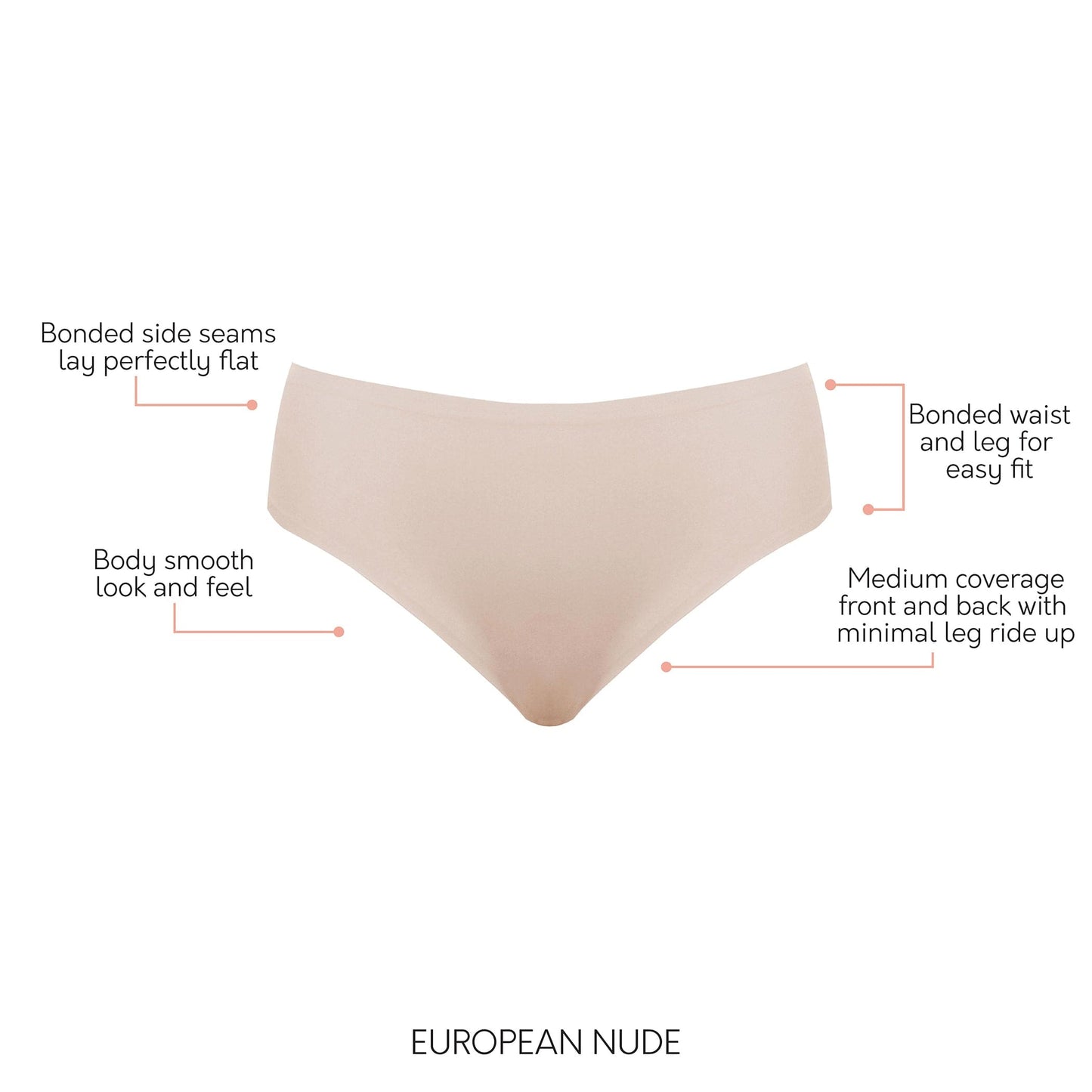 PARFAIT Bonded Hipster PP505 with No Visible Panty Lines  - European Nude