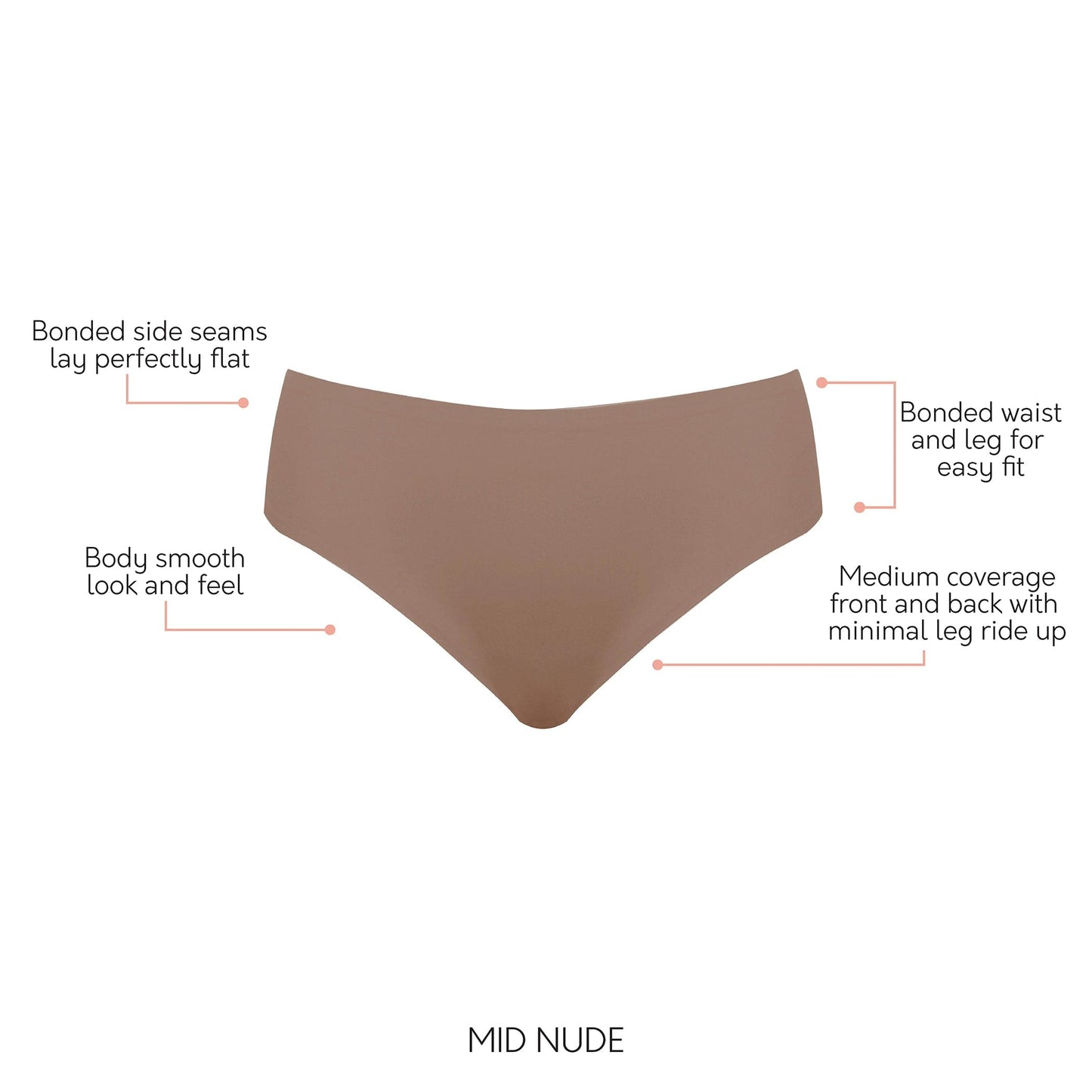 PARFAIT Bonded Hipster PP505 with No Visible Panty Lines  - Mid Nude
