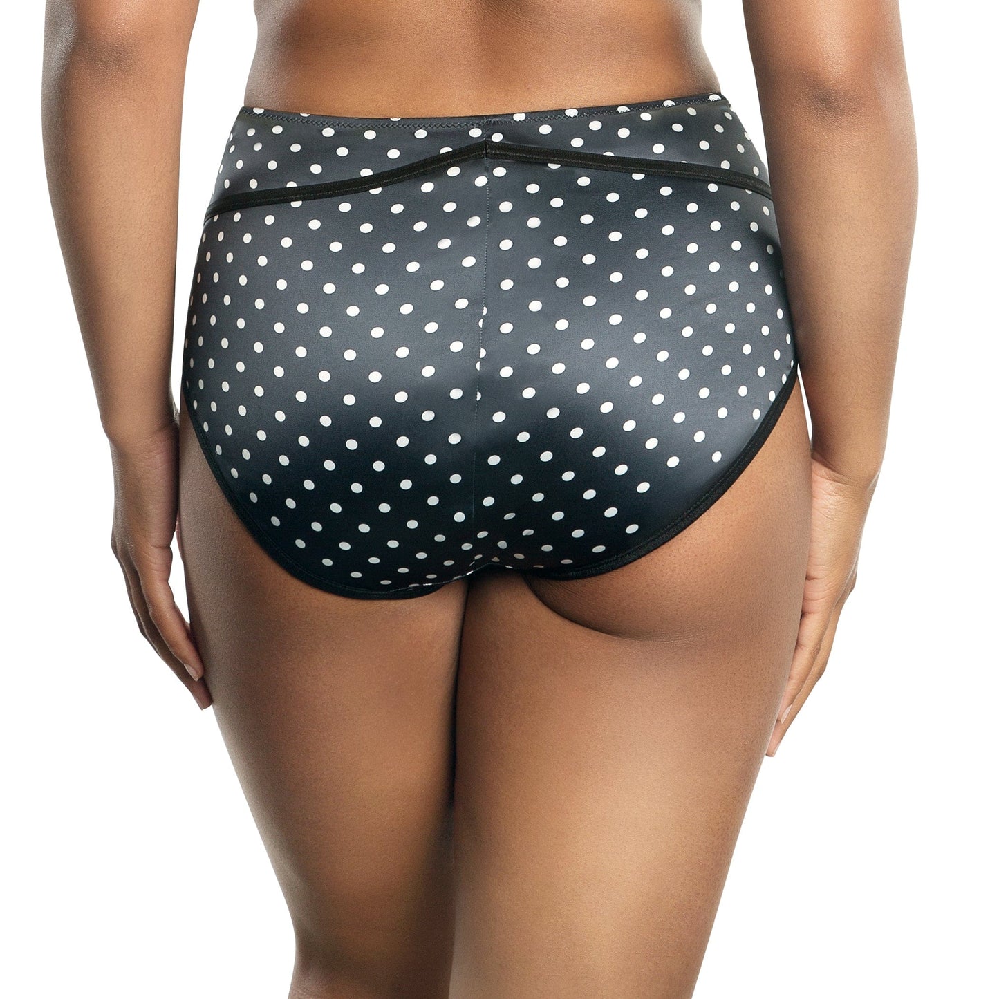 PARFAIT Charlotte 6917 Women's Full Figured Curvy High Waist Brief Vintage  - Black Dot