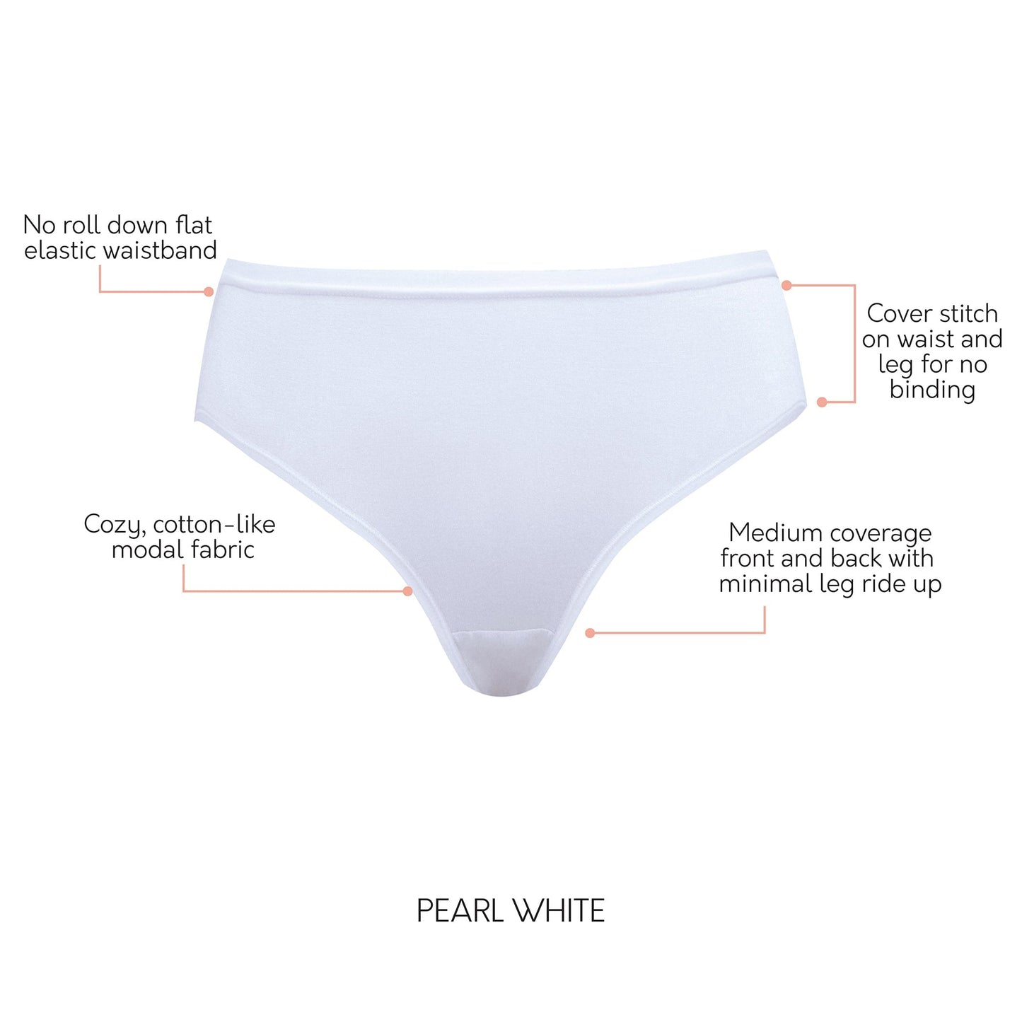 PARFAIT Cozy Hipster PP504 Cotton Like fabric Full Coverage  - Pearl white