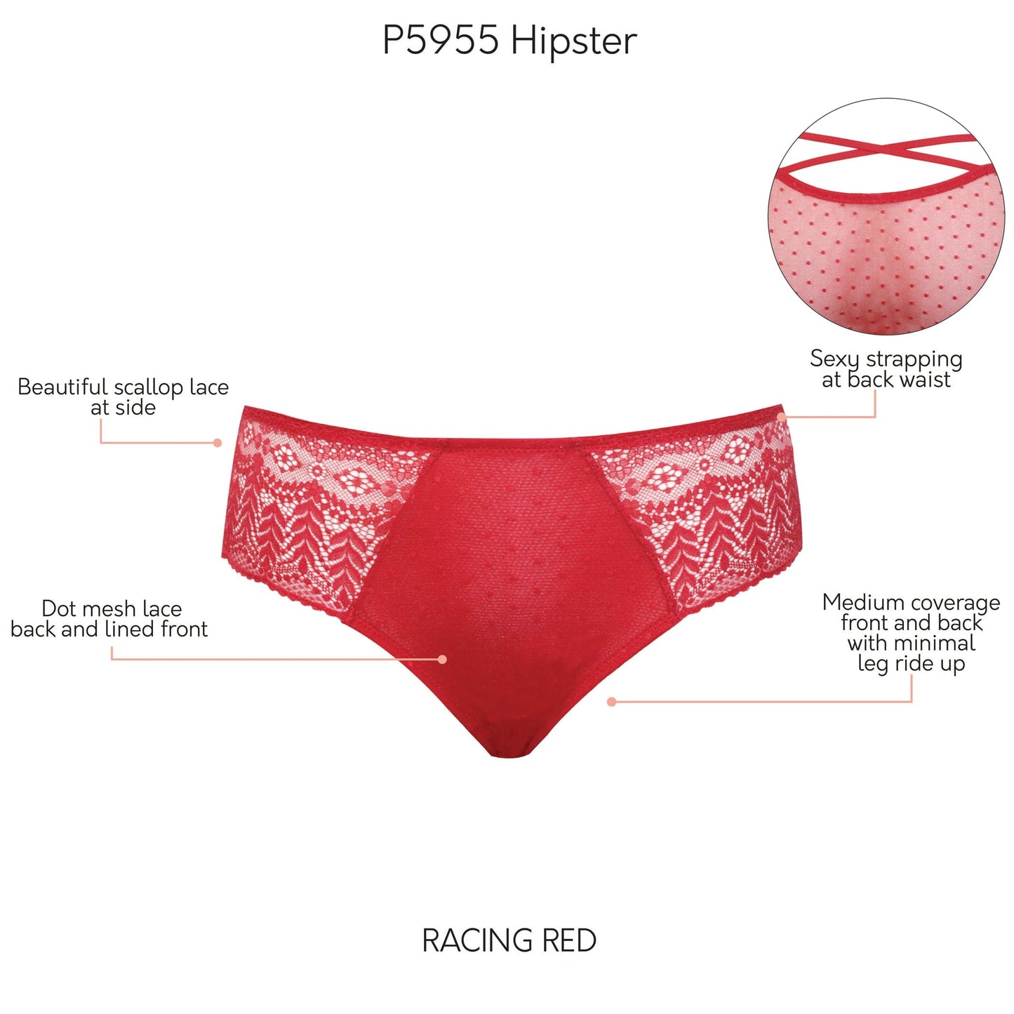 PARFAIT Mia P5955 Medium Coverage Hipster  - Racing Red
