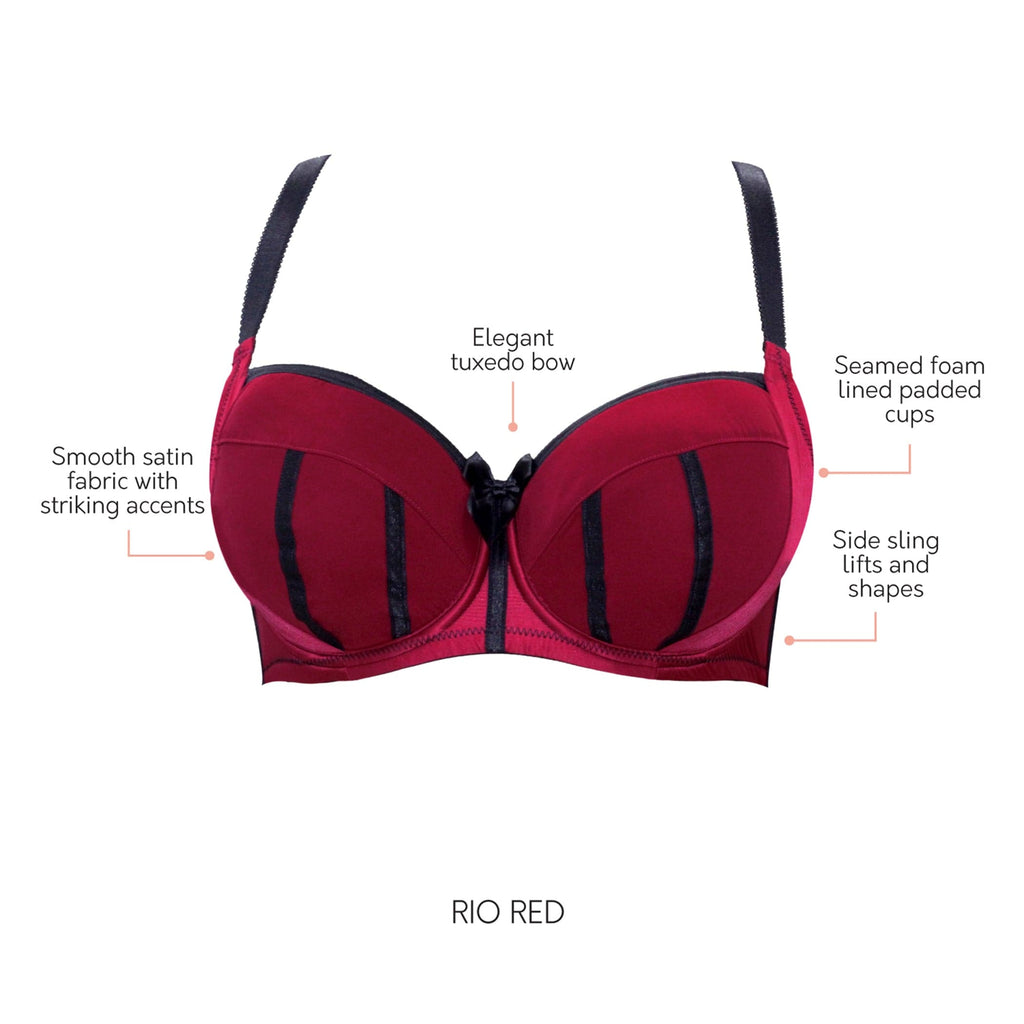 Charlotte Underwire Full Bust Padded Bra - Rio Red