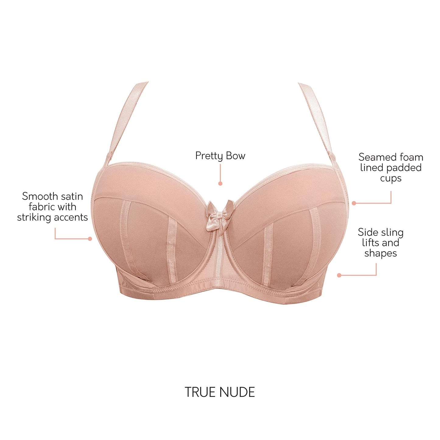 PARFAIT Charlotte 6901 Women's Full Busted and Full Figured Sexy Padded Bra - T. Nude