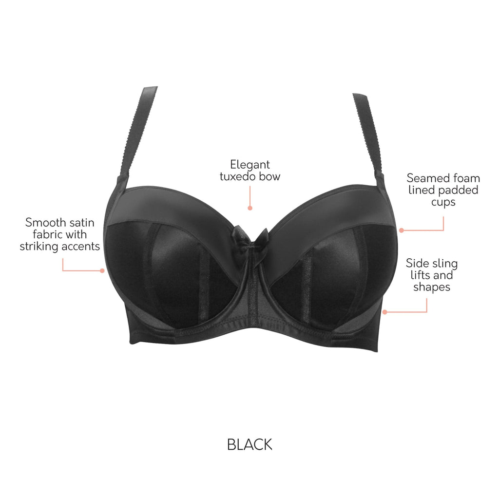 Charlotte Underwire Full Bust Padded Bra - Black